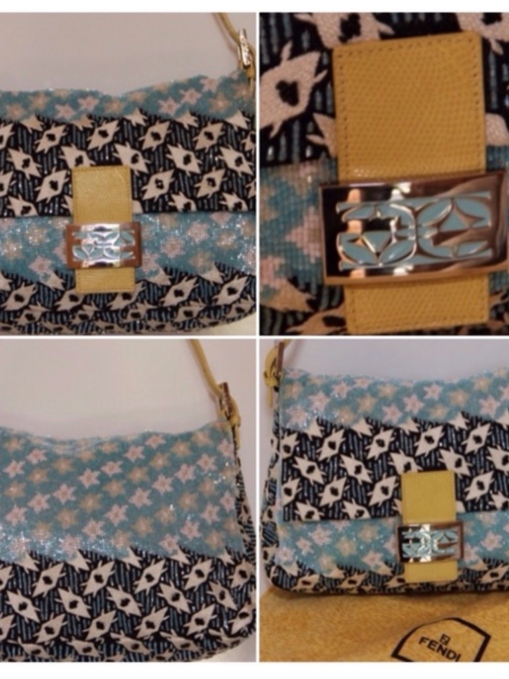 FENDI Beaded Mama Baguette Yellow Python strap AUTHENTIC on eBay for over 10 K - Picture 8 of 8